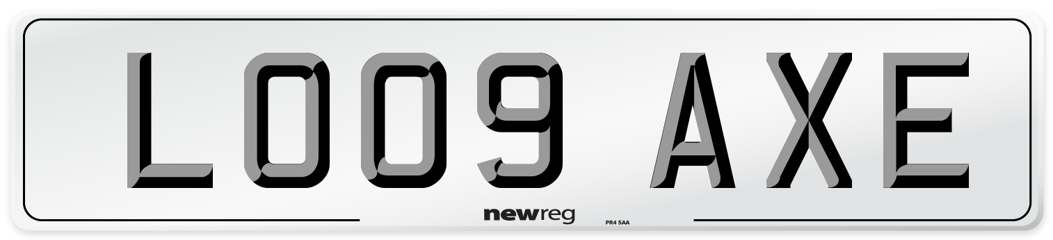 LO09 AXE Number Plate from New Reg